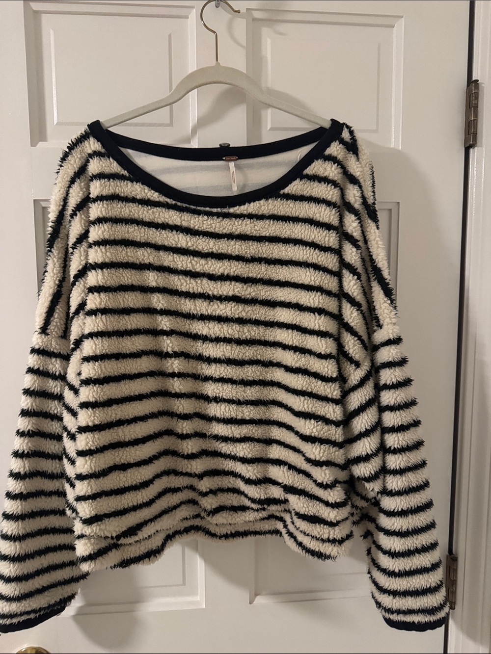 Free people oversized Cozy Striped Plush Sweater